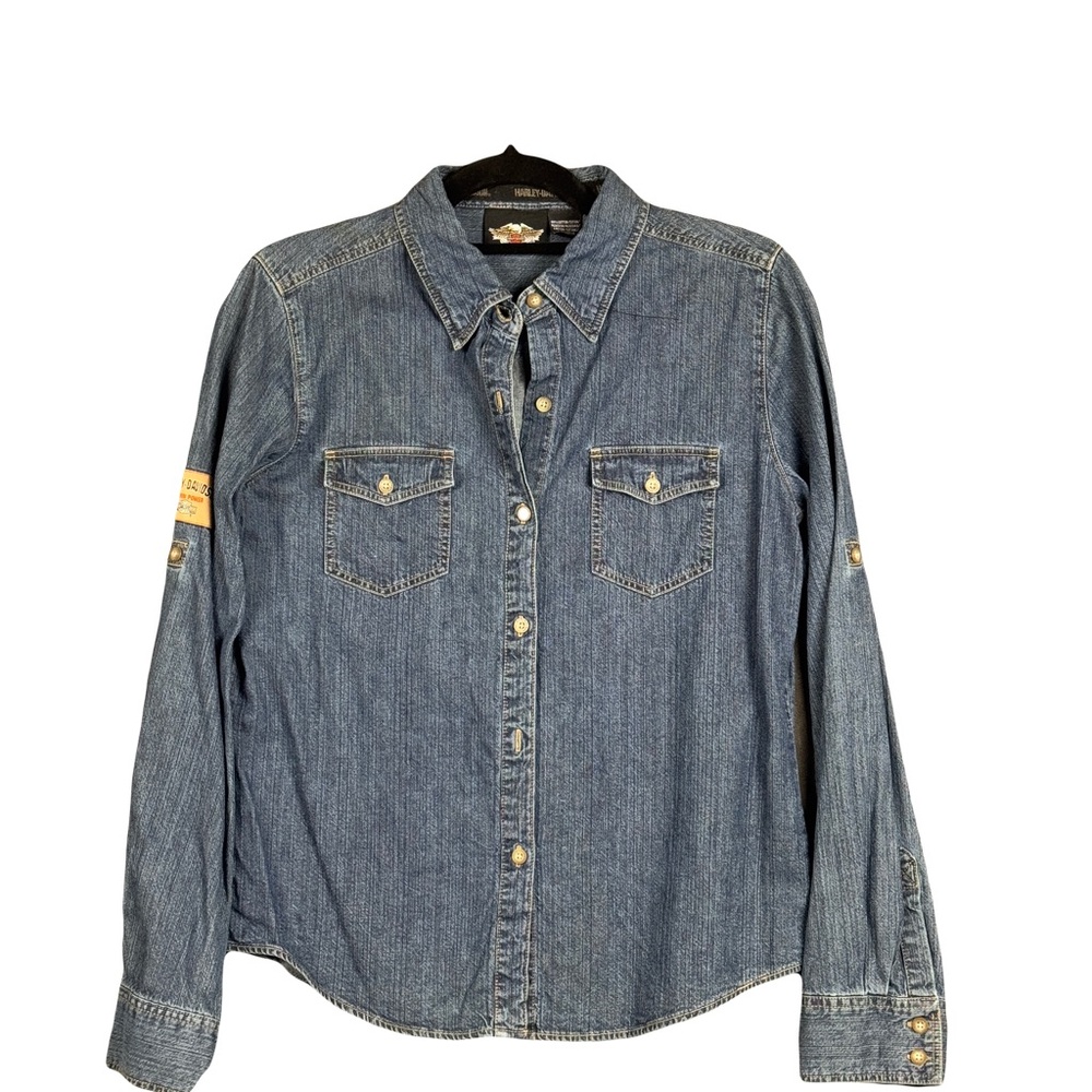 Harley-Davidson Blue Denim Button-Down Shirt